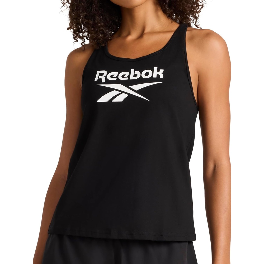 image:imageReebok Womens Identity Big Logo Short Sleeve TShirt Standard Fit Lightweight 100 Cotton Jersey FabricBlack