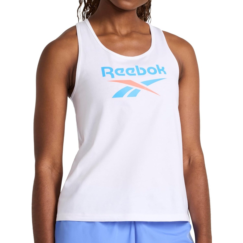 image:imageReebok Womens Identity Big Logo Short Sleeve TShirt Standard Fit Lightweight 100 Cotton Jersey FabricWhite