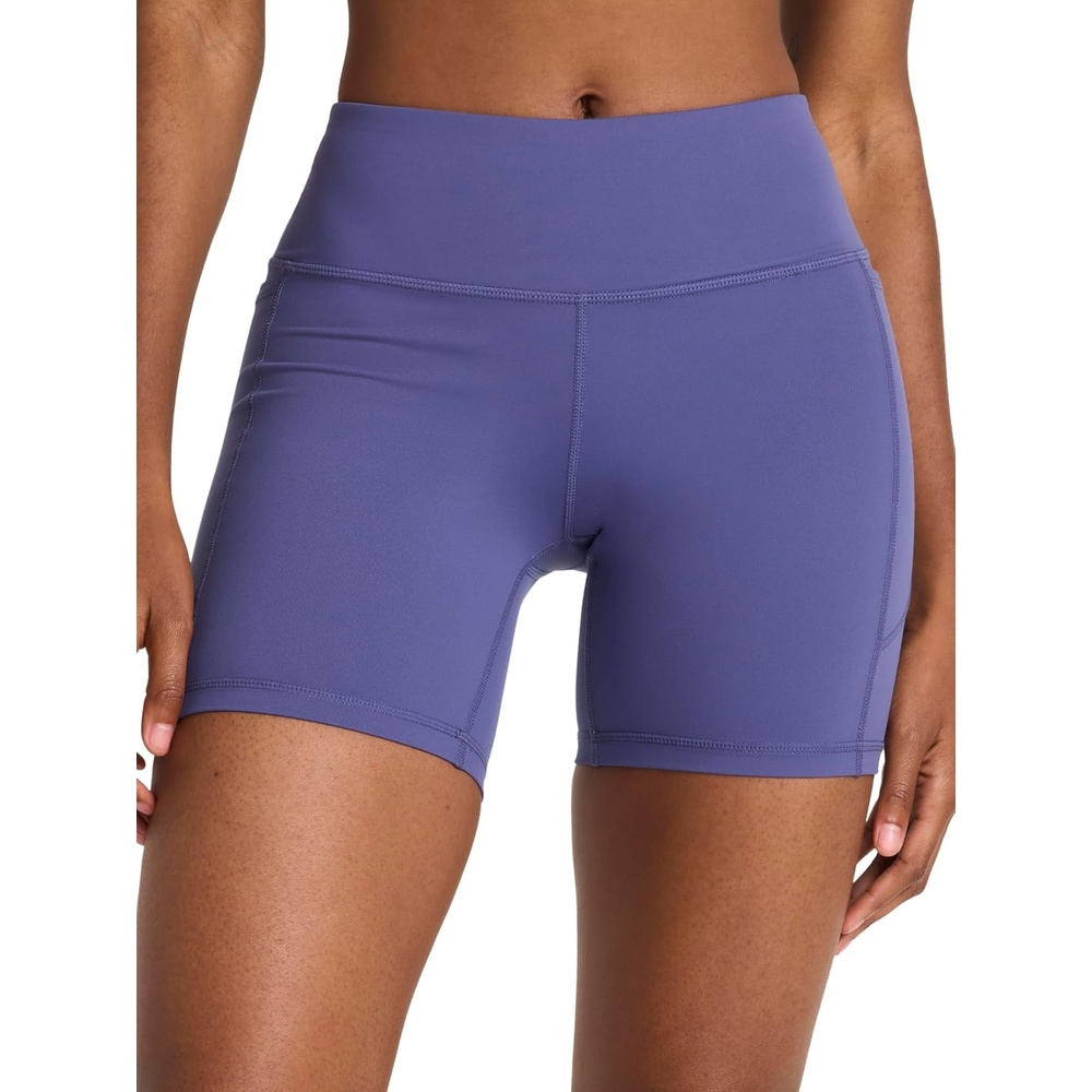 image:imageReebok Womens Lux HighRise Bike 6 Short Slim Fit Lightweight Stretch Nylon Fabric MoistureWickingTwilight Purple