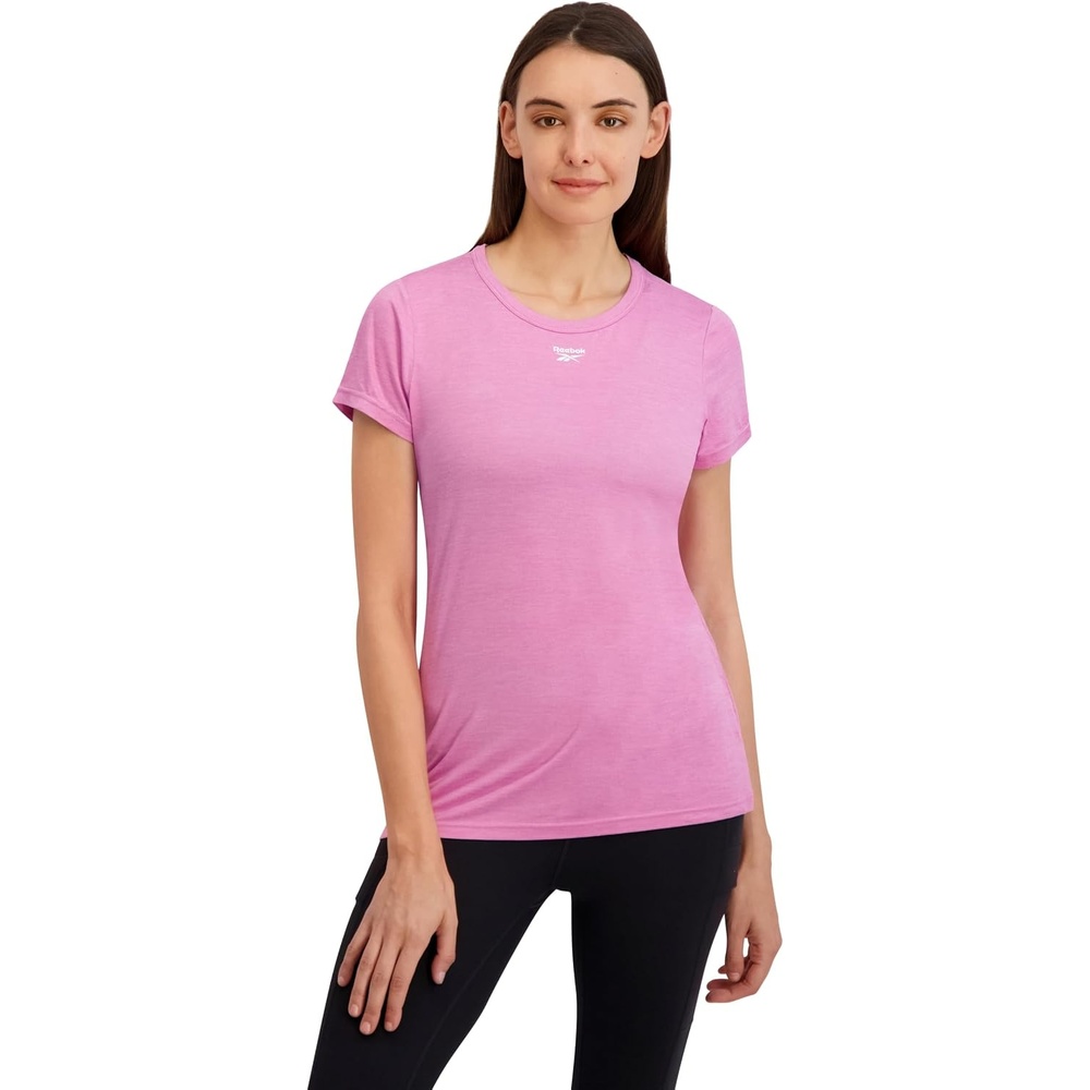 image:imageReebok Womens Off The Charts Performance Crewneck TShirtCrocus Heather