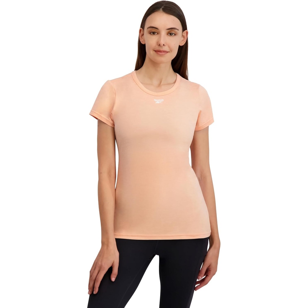 image:imageReebok Womens Off The Charts Performance Crewneck TShirtPapaya Punch Heather