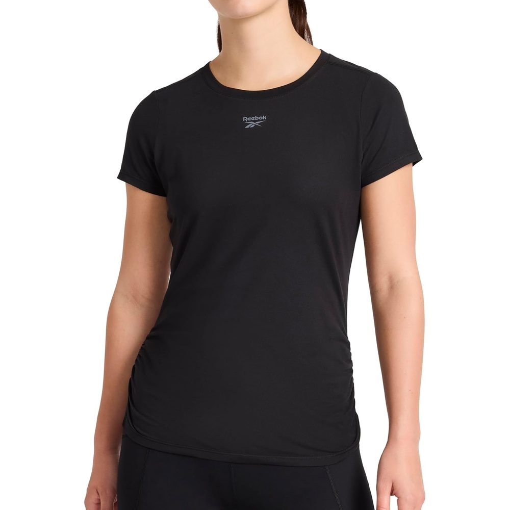 image:imageReebok Womens Ruched Short Sleeve Crewneck TShirtBlack