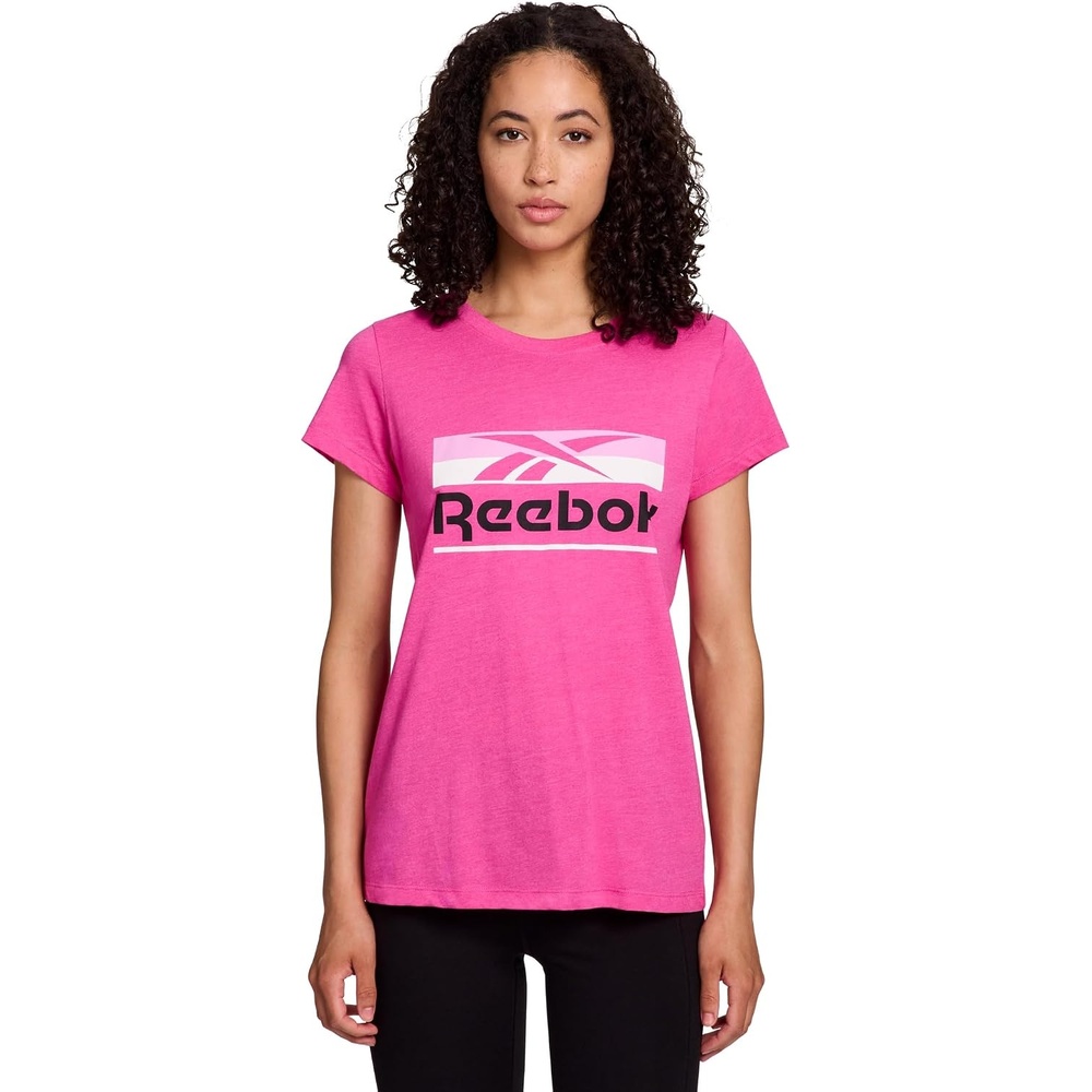 image:imageReebok Womens Short Sleeve Knockout Performance TShirtRaspberry Rose Heather