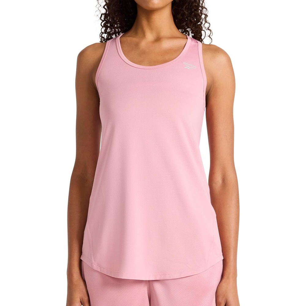 image:imageReebok Womens Stretch Mesh Scoop Neck SingletVector Dusty Rose