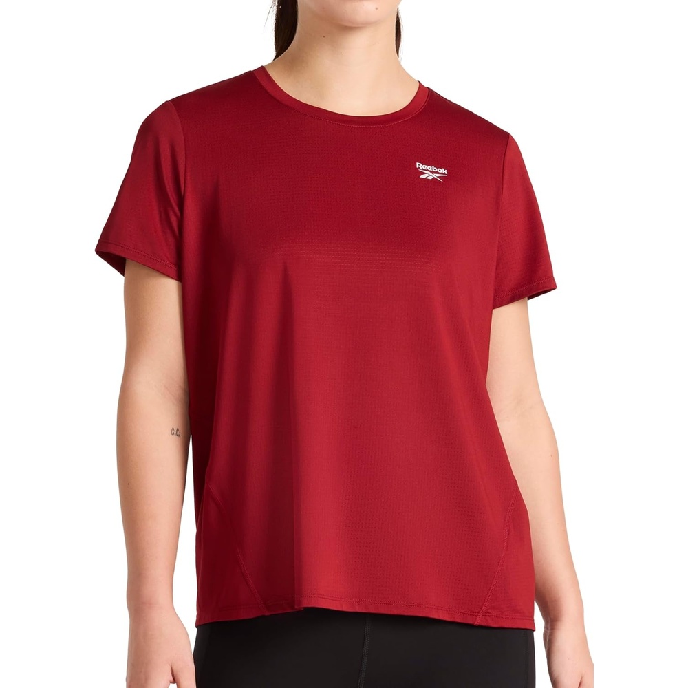 image:imageReebok Womens Stretch Mesh Short Sleeve Crewneck TShirtRetro Red