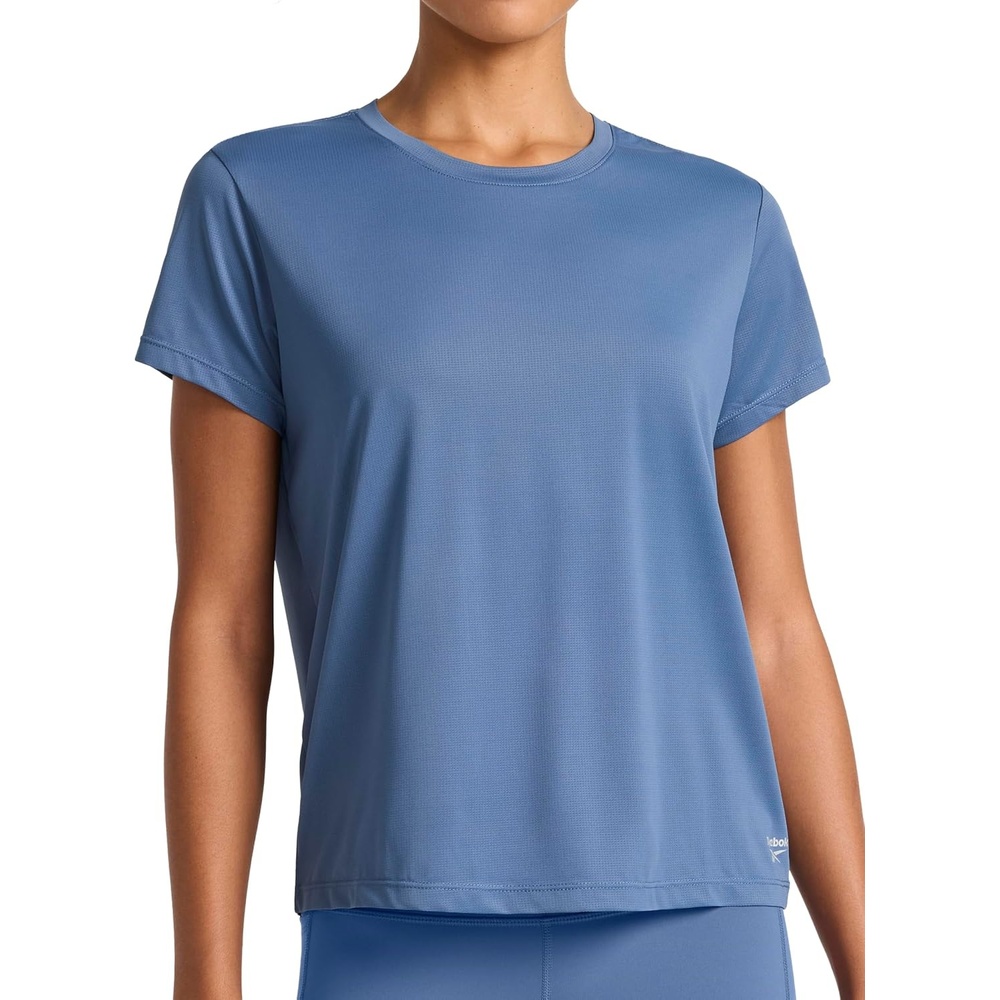 image:imageReebok Womens Weightless Short Sleeve Mesh Crewneck TShirt Standard Fit Stretch Poly FabricVector Shadow