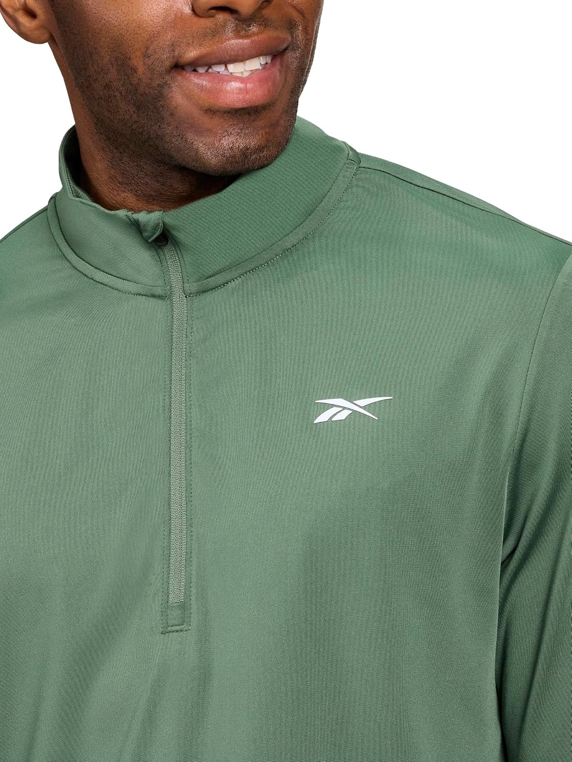 image:imageReebok Energy Mens Long Sleeve Performance 14 Zip TopDuck Green