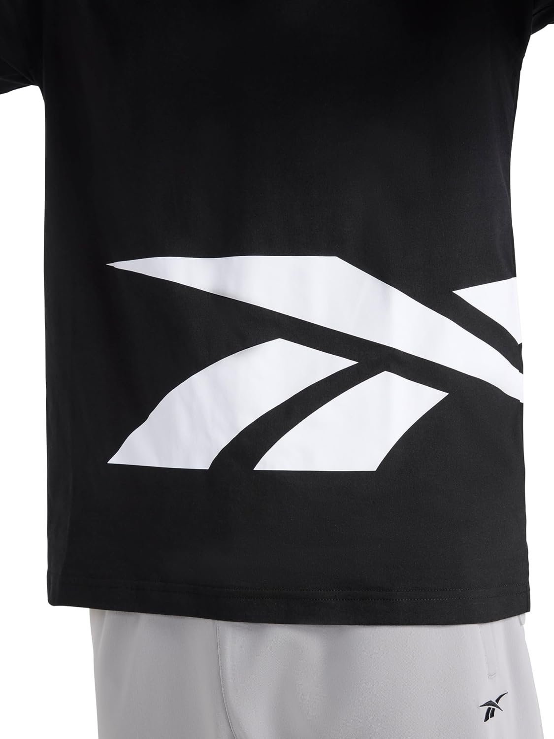 image:imageReebok Mens Big Short Sleeve Crewneck TShirt Standard Fit Lightweight CottonPoly Jersey FabricBlack