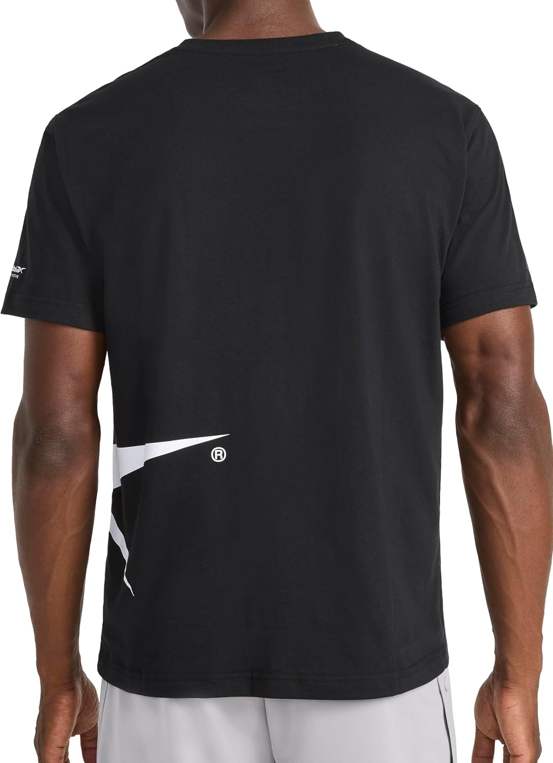image:imageReebok Mens Big Short Sleeve Crewneck TShirt Standard Fit Lightweight CottonPoly Jersey FabricBlack