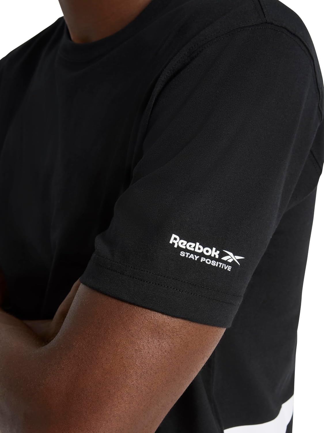 image:imageReebok Mens Big Short Sleeve Crewneck TShirt Standard Fit Lightweight CottonPoly Jersey FabricBlack