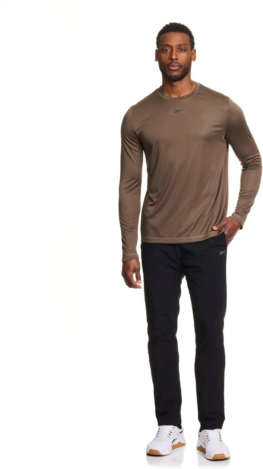 image:imageReebok Mens Id Train Long Sleeve Tech Crewneck TShirtArmy Green