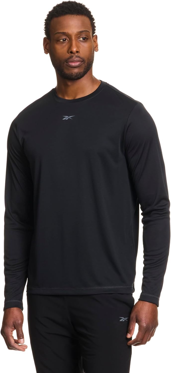 image:imageReebok Mens Id Train Long Sleeve Tech Crewneck TShirtBlack