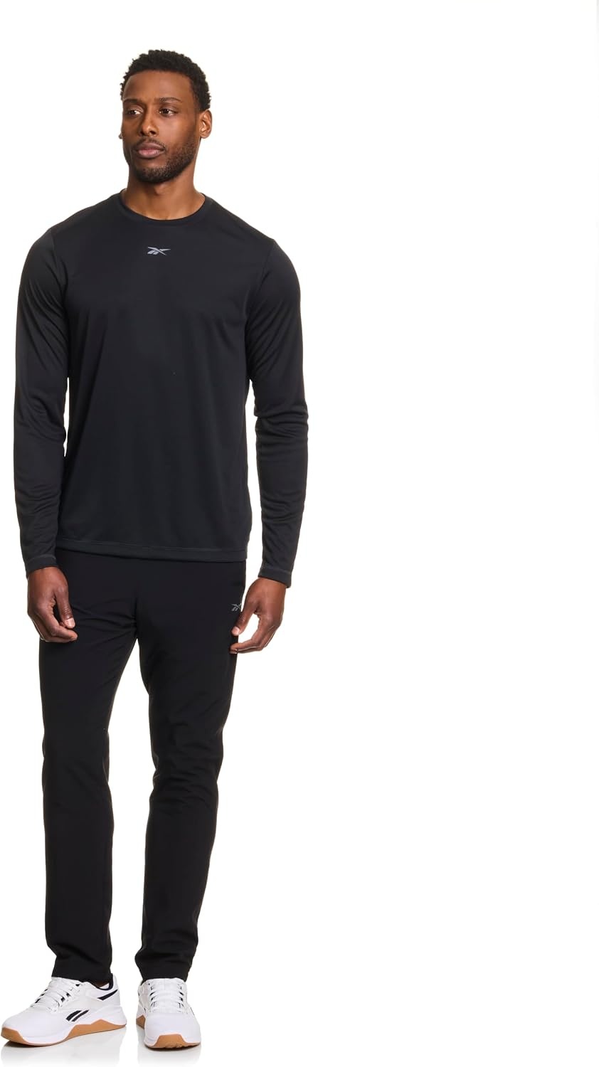 image:imageReebok Mens Id Train Long Sleeve Tech Crewneck TShirtBlack