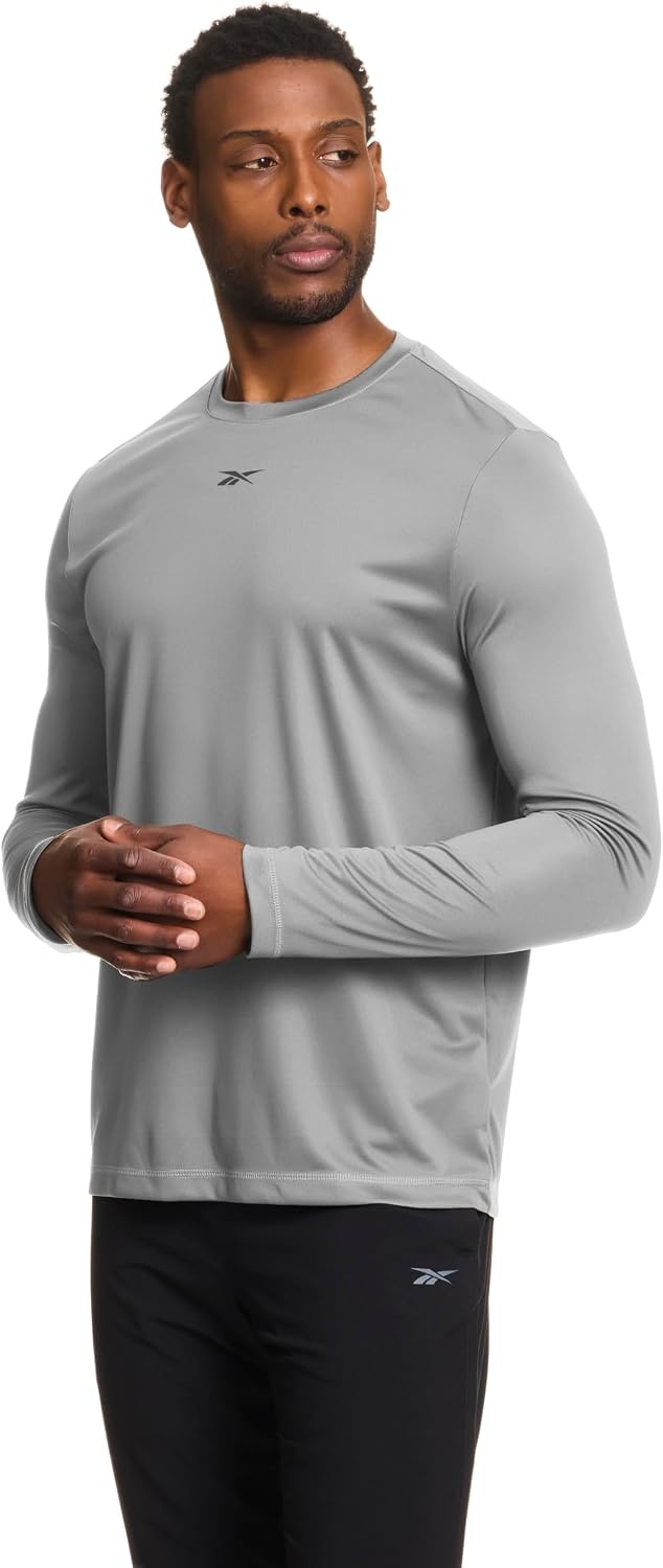 image:imageReebok Mens Id Train Long Sleeve Tech Crewneck TShirtGrey