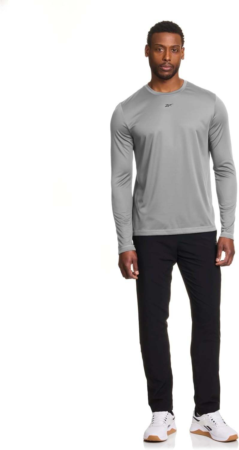 image:imageReebok Mens Id Train Long Sleeve Tech Crewneck TShirtGrey