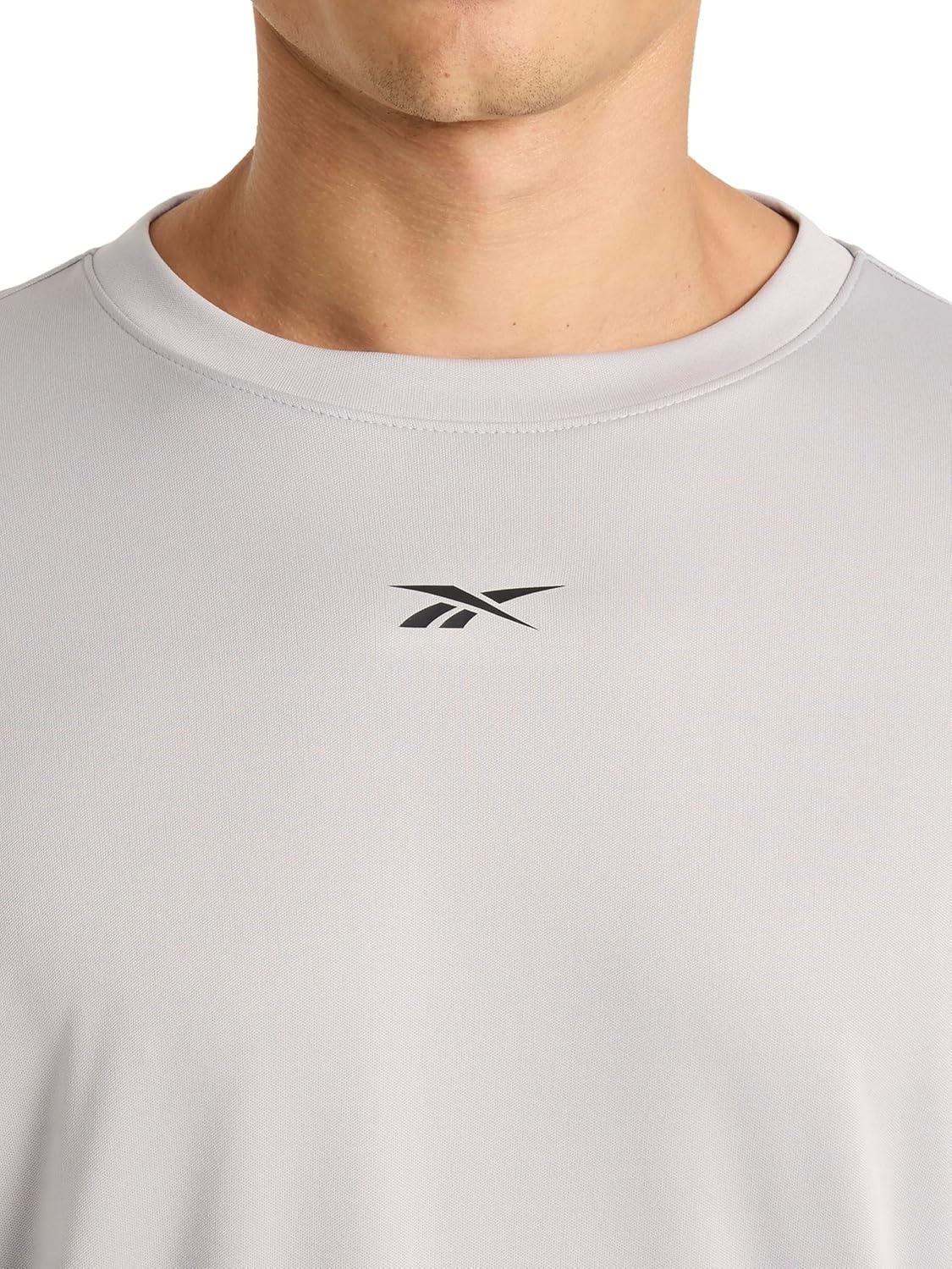image:imageReebok Mens Id Train Long Sleeve Tech Crewneck TShirtLeisure Grey