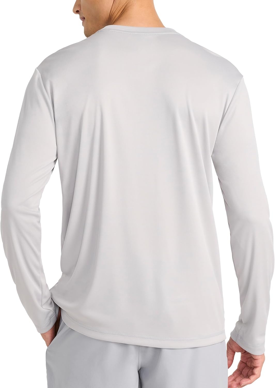 image:imageReebok Mens Id Train Long Sleeve Tech Crewneck TShirtLeisure Grey