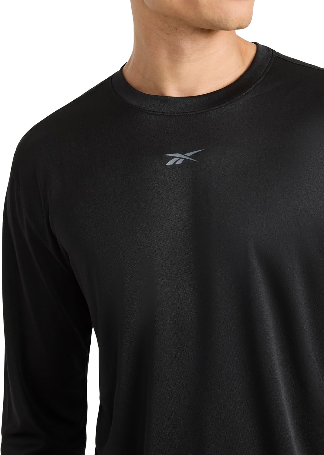 image:imageReebok Mens Id Train Long Sleeve Tech Crewneck TShirtOriginal Black