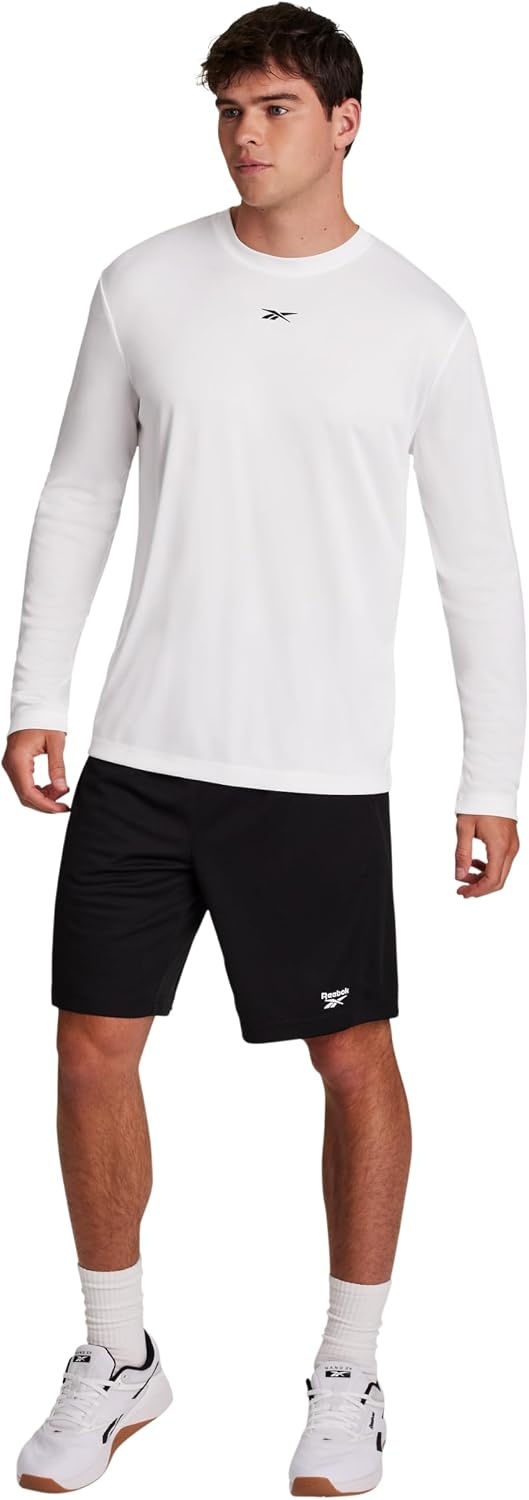 image:imageReebok Mens Id Train Long Sleeve Tech Crewneck TShirtWhite