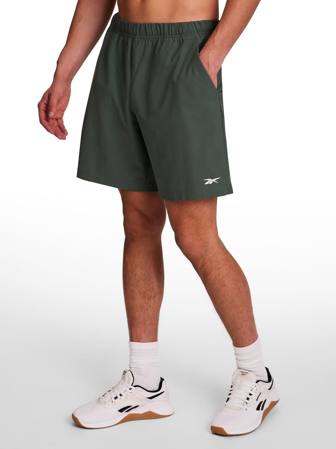 image:imageReebok Mens Jumpstart 8 Short Standard Fit Lightweight Poly FabricDuck Green