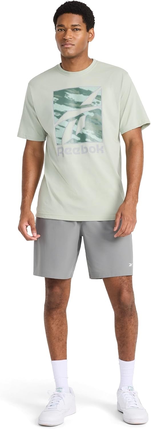 image:imageReebok Mens Jumpstart 8 Short Standard Fit Lightweight Poly FabricGrey