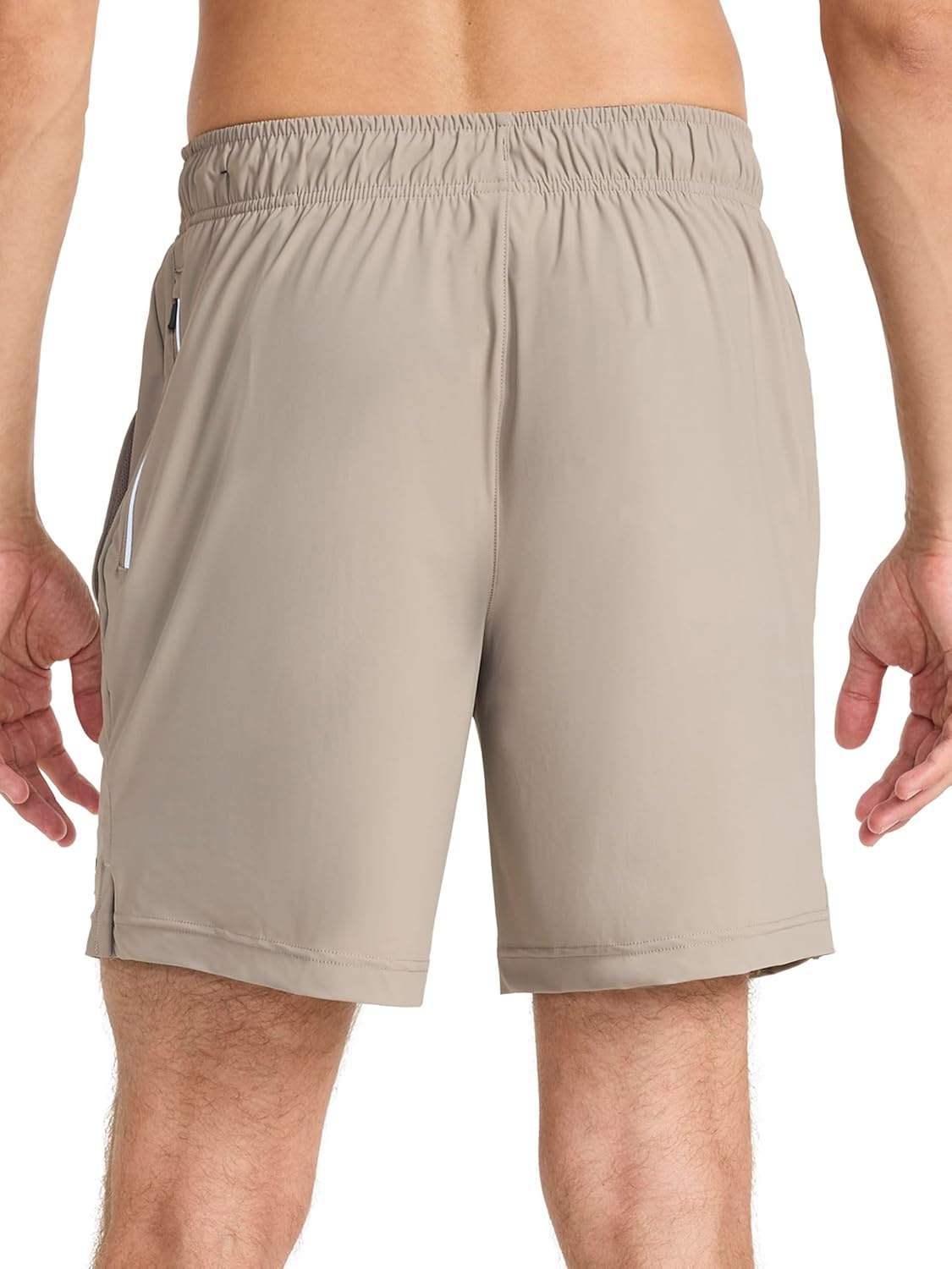 image:imageReebok Mens Pace Training 7 Short Standard Fit Lightweight Stretch Recycled Nylon FabricDriftwood