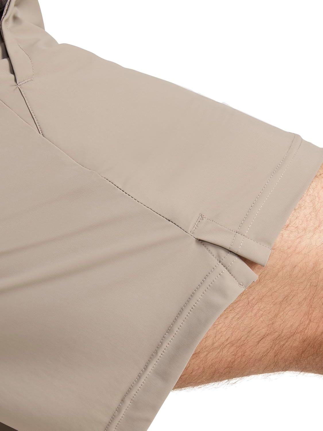 image:imageReebok Mens Pace Training 7 Short Standard Fit Lightweight Stretch Recycled Nylon FabricDriftwood