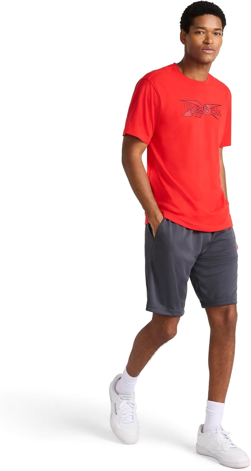 image:imageReebok Mens Point Guard 9 Short Standard Fit Lightweight Breathable Mesh FabricEbony