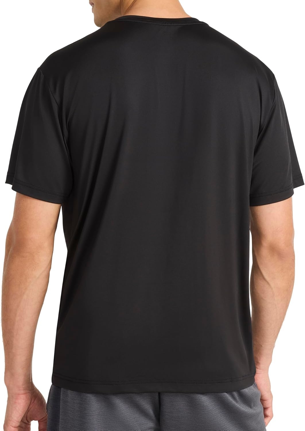 image:imageReebok Mens Reflective Small Logo Crewneck TShirt Standard Fit Lightweight Cool Touch Jersey FabricBlack Bolt Strike