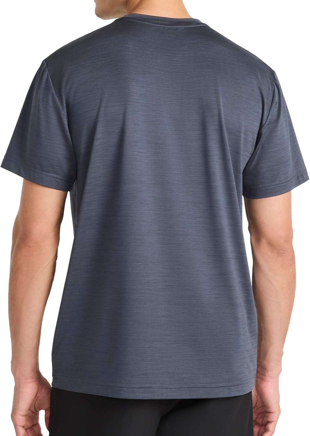 image:imageReebok Mens Reflective Small Logo Crewneck TShirt Standard Fit Lightweight Cool Touch Jersey FabricEbony Heather Lightning