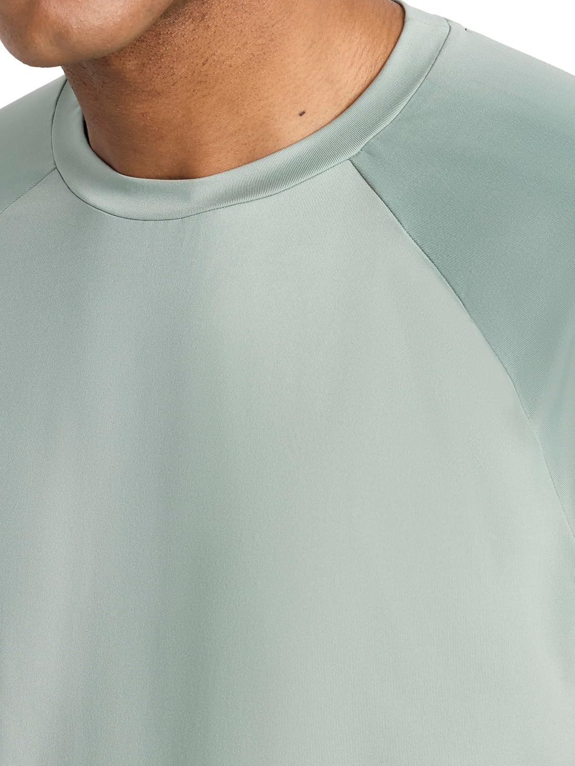 image:imageReebok Mens Reflective Small Logo Crewneck TShirt Standard Fit Lightweight Cool Touch Jersey FabricIceberg Green Sonic Bolt