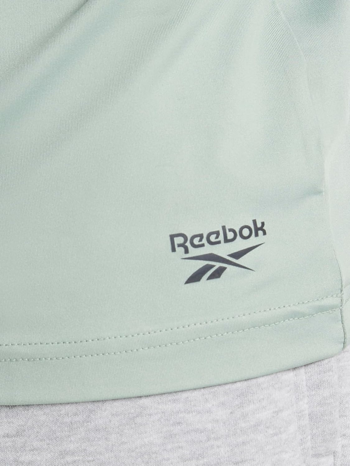 image:imageReebok Mens Reflective Small Logo Crewneck TShirt Standard Fit Lightweight Cool Touch Jersey FabricIceberg Green Sonic Bolt