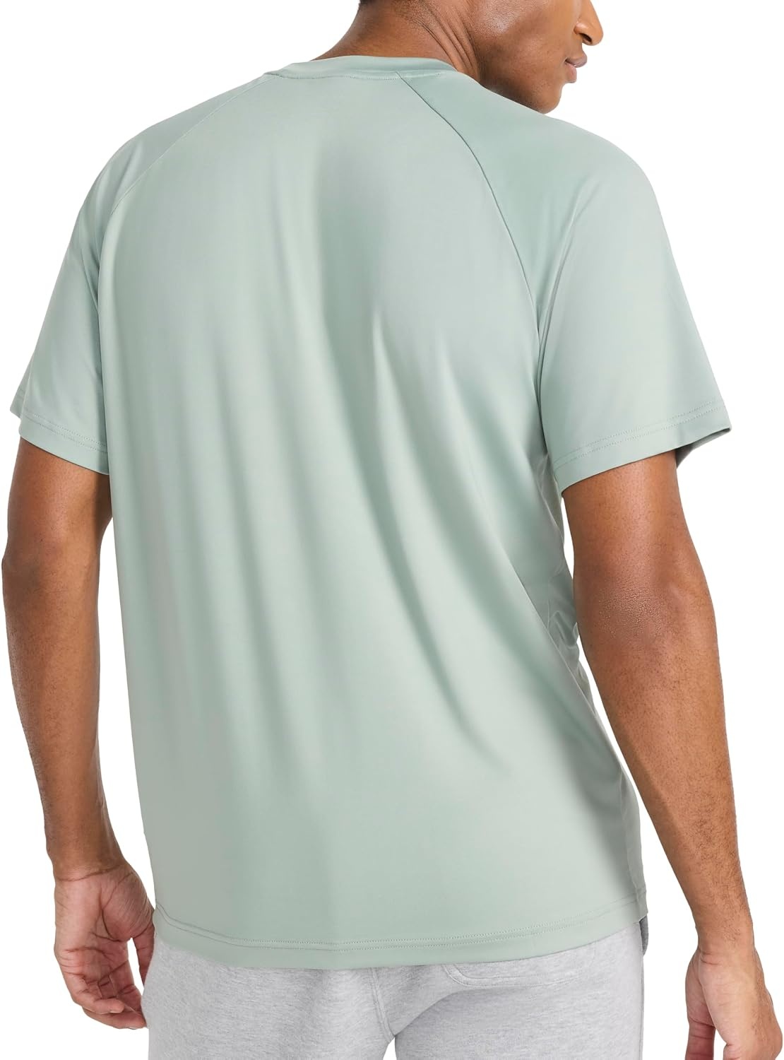 image:imageReebok Mens Reflective Small Logo Crewneck TShirt Standard Fit Lightweight Cool Touch Jersey FabricIceberg Green Sonic Bolt