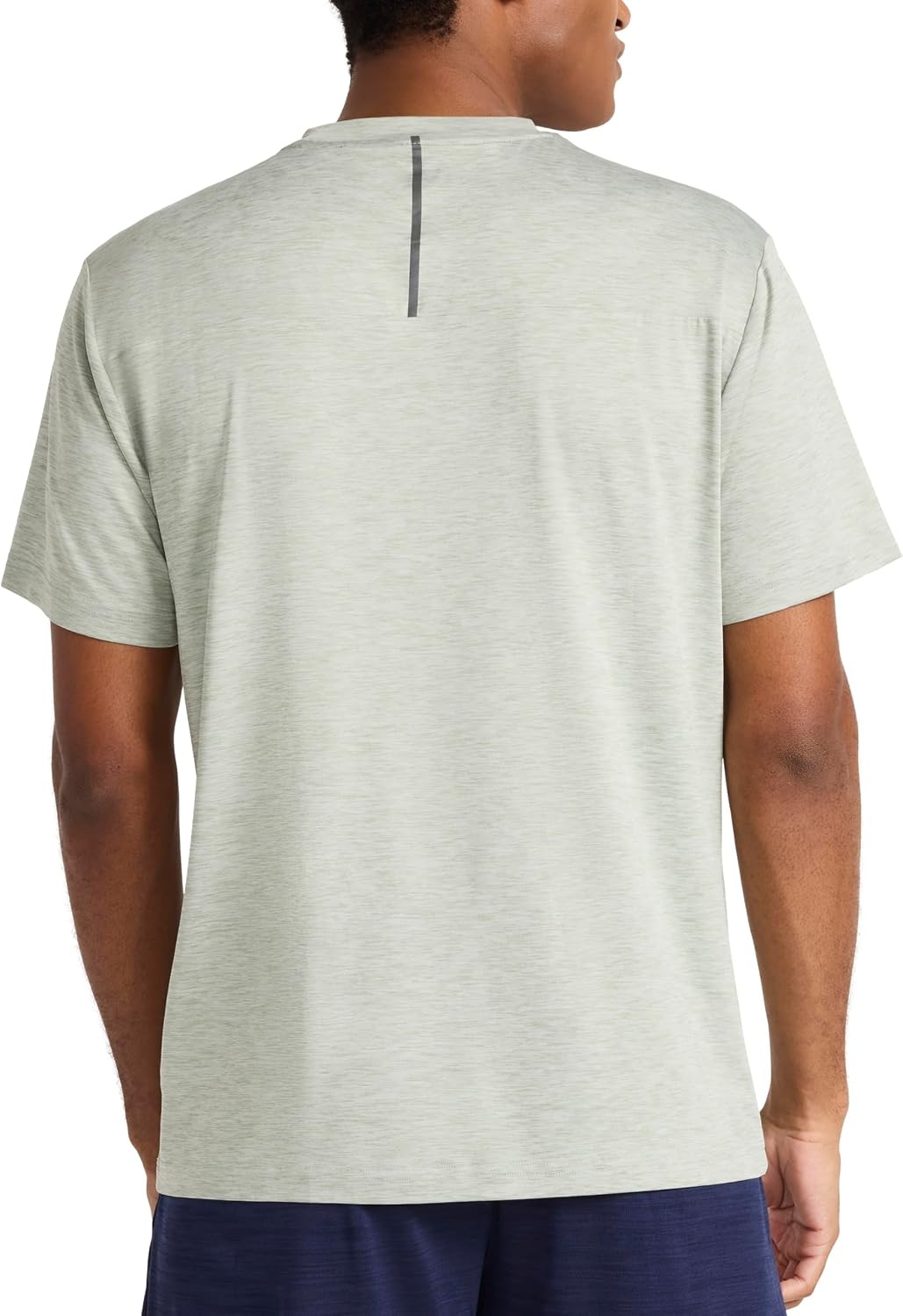 image:imageReebok Mens Reflective Small Logo Crewneck TShirt Standard Fit Lightweight Cool Touch Jersey FabricIceberg Green Heather Showdown