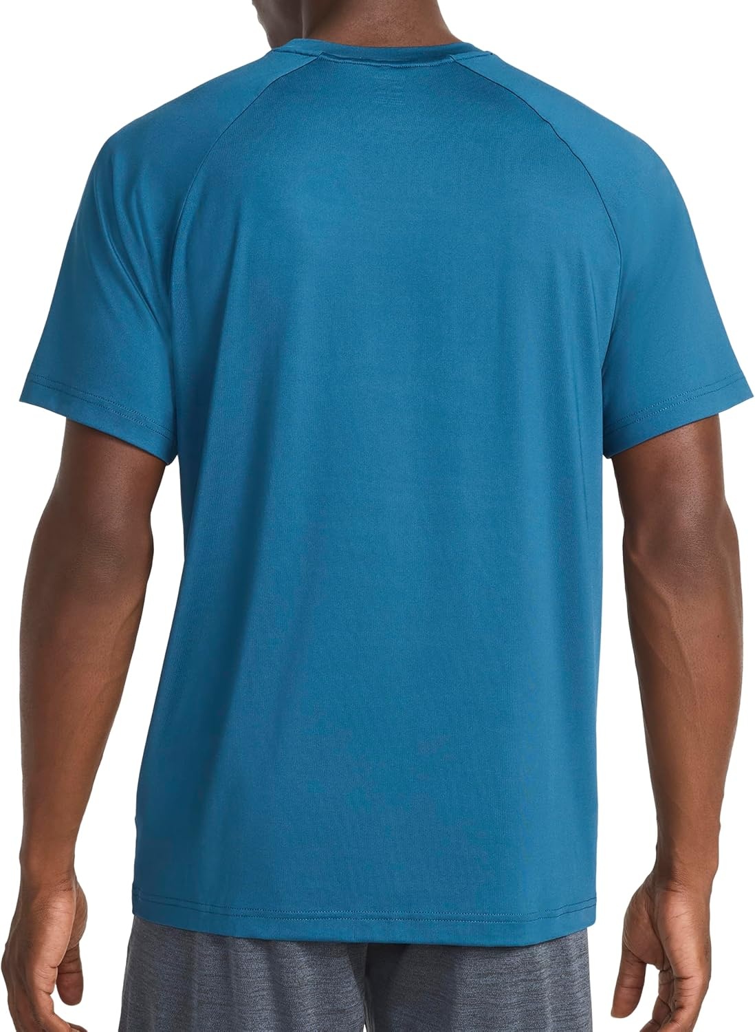 image:imageReebok Mens Reflective Small Logo Crewneck TShirt Standard Fit Lightweight Cool Touch Jersey FabricMajolica Blue Sonic Bolt