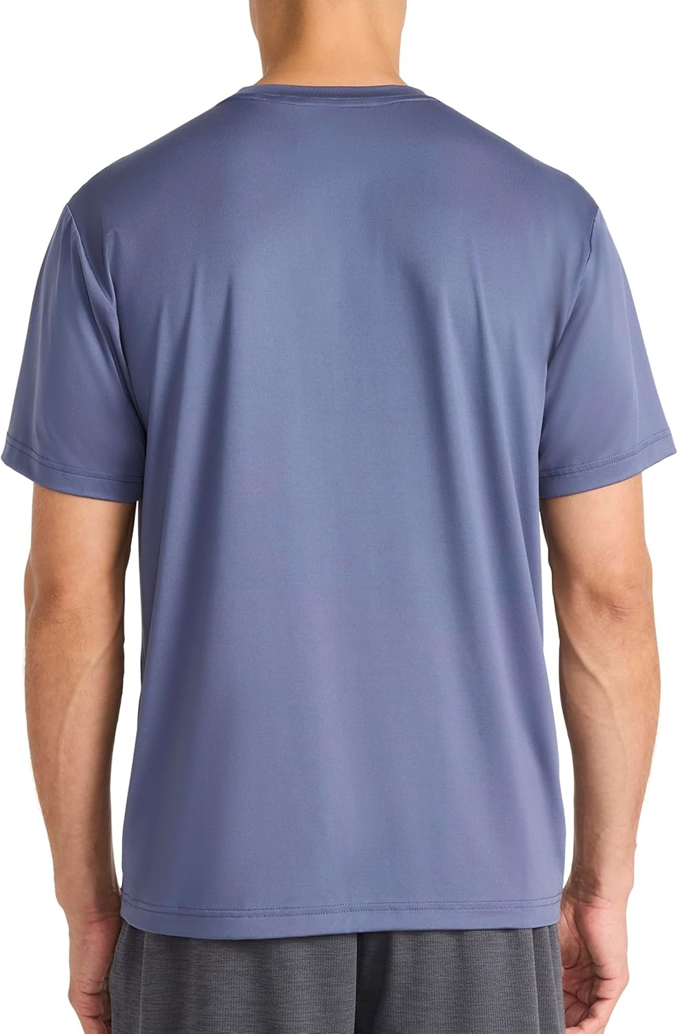 image:imageReebok Mens Reflective Small Logo Crewneck TShirt Standard Fit Lightweight Cool Touch Jersey FabricNightshadow Blue Bolt Strike