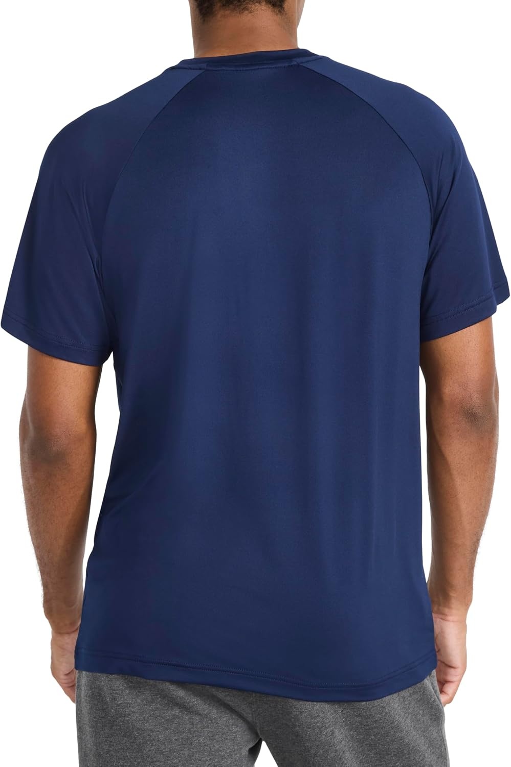 image:imageReebok Mens Reflective Small Logo Crewneck TShirt Standard Fit Lightweight Cool Touch Jersey FabricVector Navy Sonic Bolt