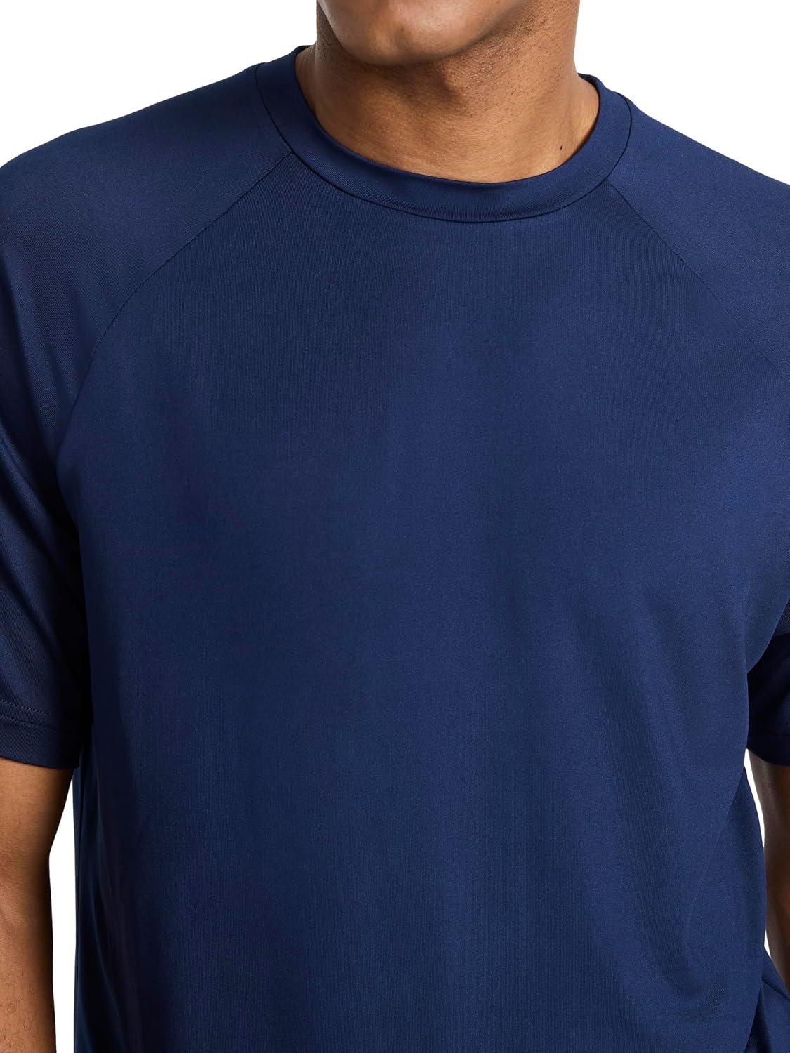 image:imageReebok Mens Reflective Small Logo Crewneck TShirt Standard Fit Lightweight Cool Touch Jersey FabricVector Navy Sonic Bolt