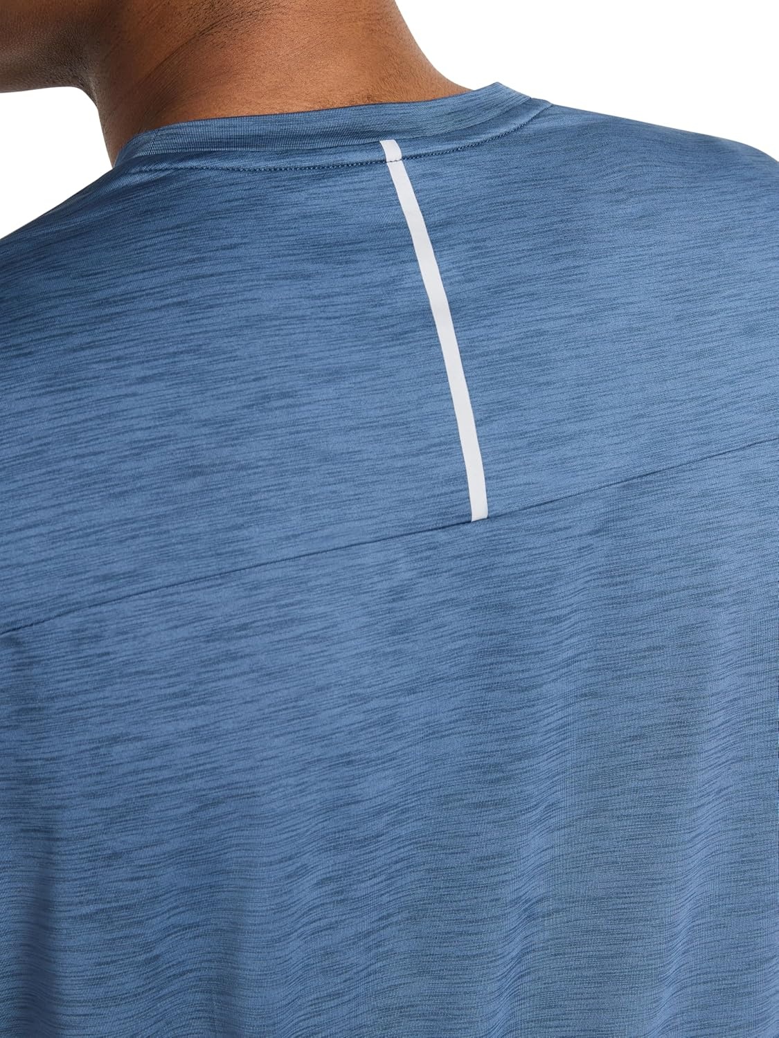 image:imageReebok Mens Reflective Small Logo Crewneck TShirt Standard Fit Lightweight Cool Touch Jersey FabricVector Shadow Heather Showdown