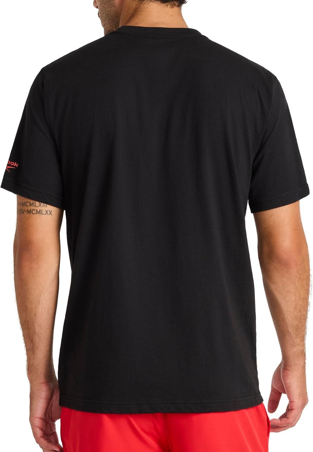 image:imageReebok Mens Short Sleeve Graphic Crewneck TShirt Standard Fit Lightweight CottonPoly FabricBlack Vertigo