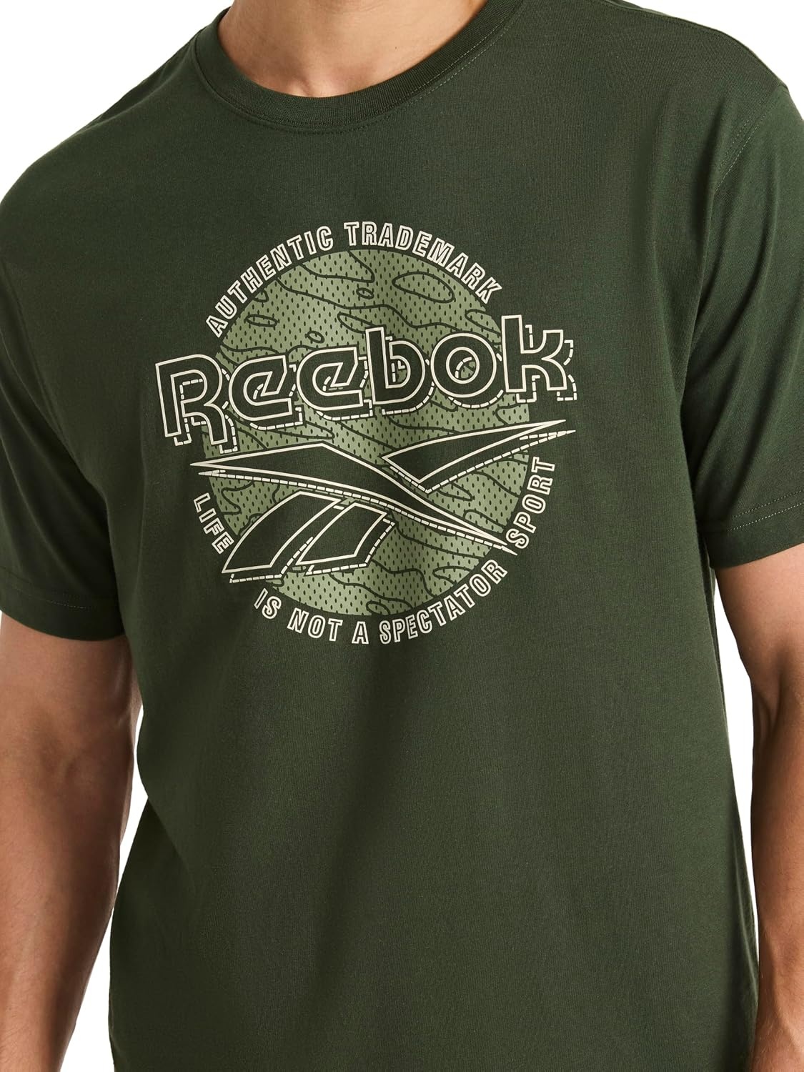 image:imageReebok Mens Short Sleeve Graphic Crewneck TShirt Standard Fit Lightweight CottonPoly FabricDuffel Bag Meridian
