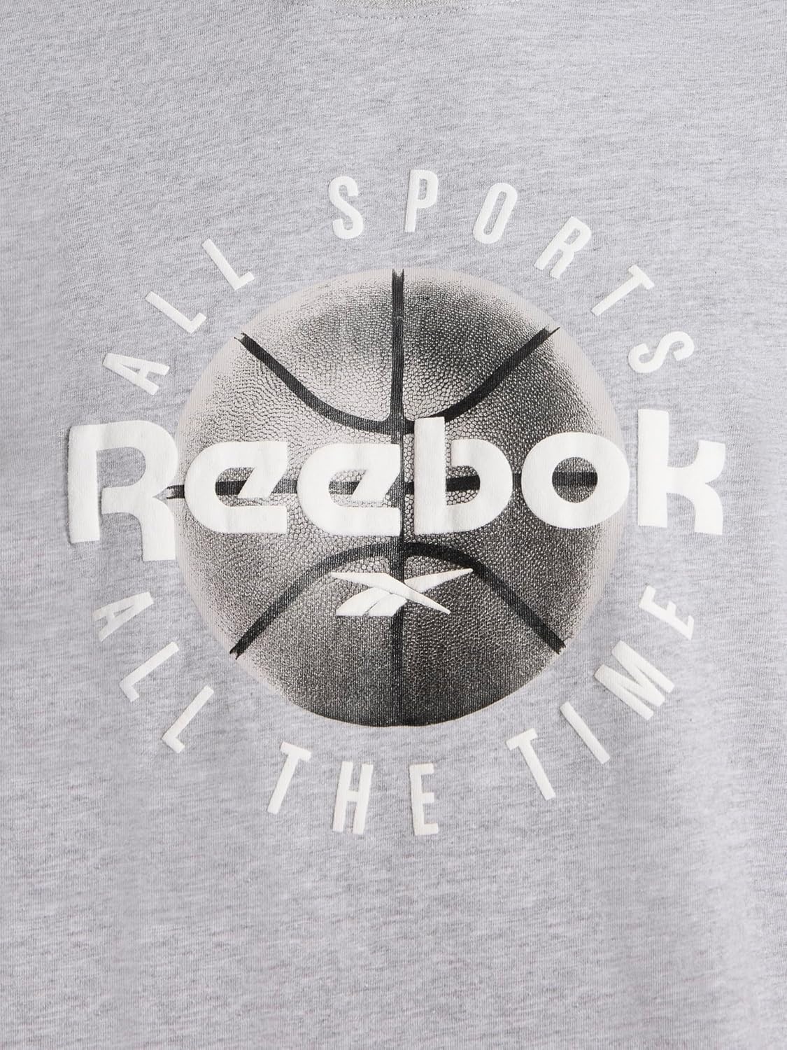 image:imageReebok Mens Short Sleeve Graphic Crewneck TShirt Standard Fit Lightweight CottonPoly FabricGrey Heather All Sports