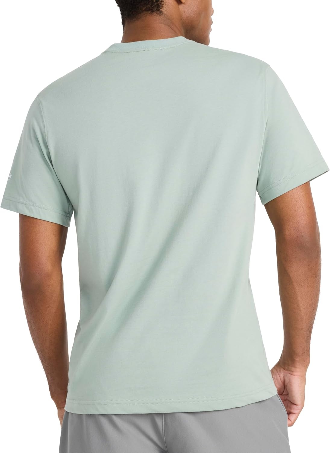 image:imageReebok Mens Short Sleeve Graphic Crewneck TShirt Standard Fit Lightweight CottonPoly FabricIceberg Green Intersect