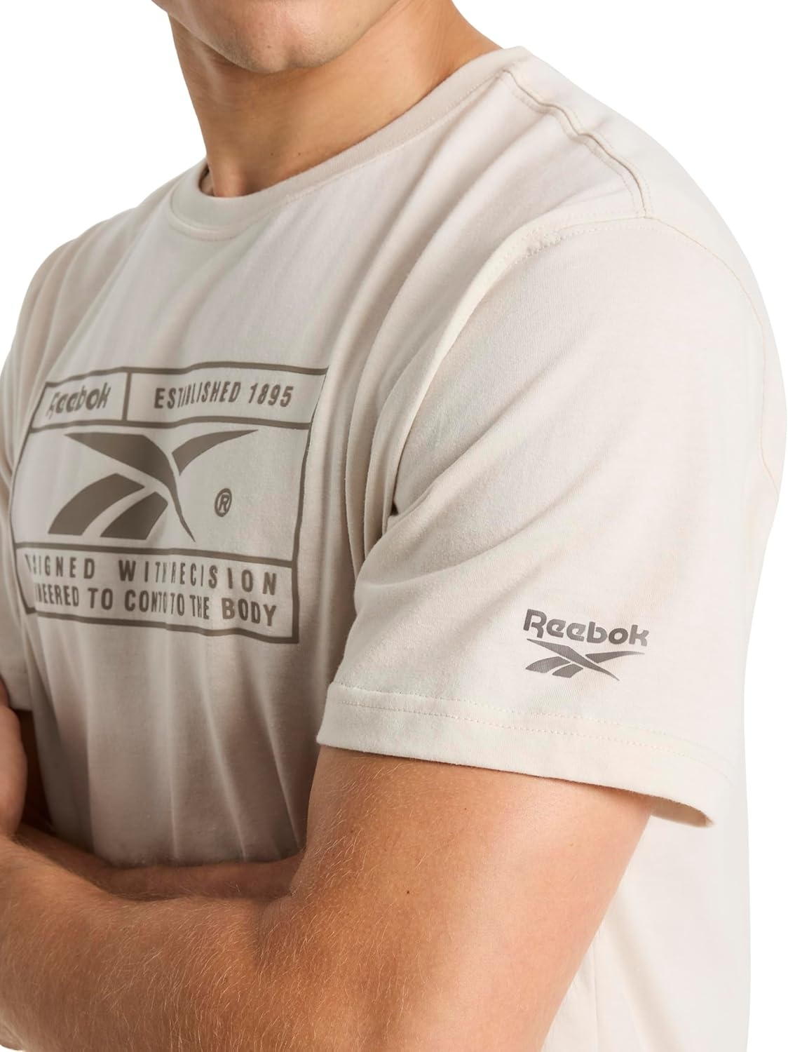 image:imageReebok Mens Short Sleeve Graphic Crewneck TShirt Standard Fit Lightweight CottonPoly FabricPumice Stone Locker