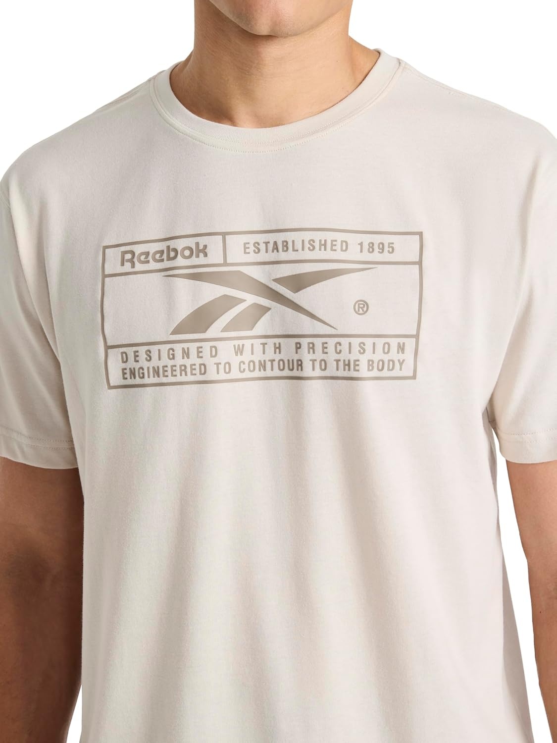 image:imageReebok Mens Short Sleeve Graphic Crewneck TShirt Standard Fit Lightweight CottonPoly FabricPumice Stone Locker