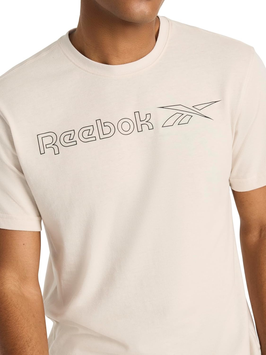 image:imageReebok Mens Short Sleeve Graphic Crewneck TShirt Standard Fit Lightweight CottonPoly FabricPumice Stone Outline