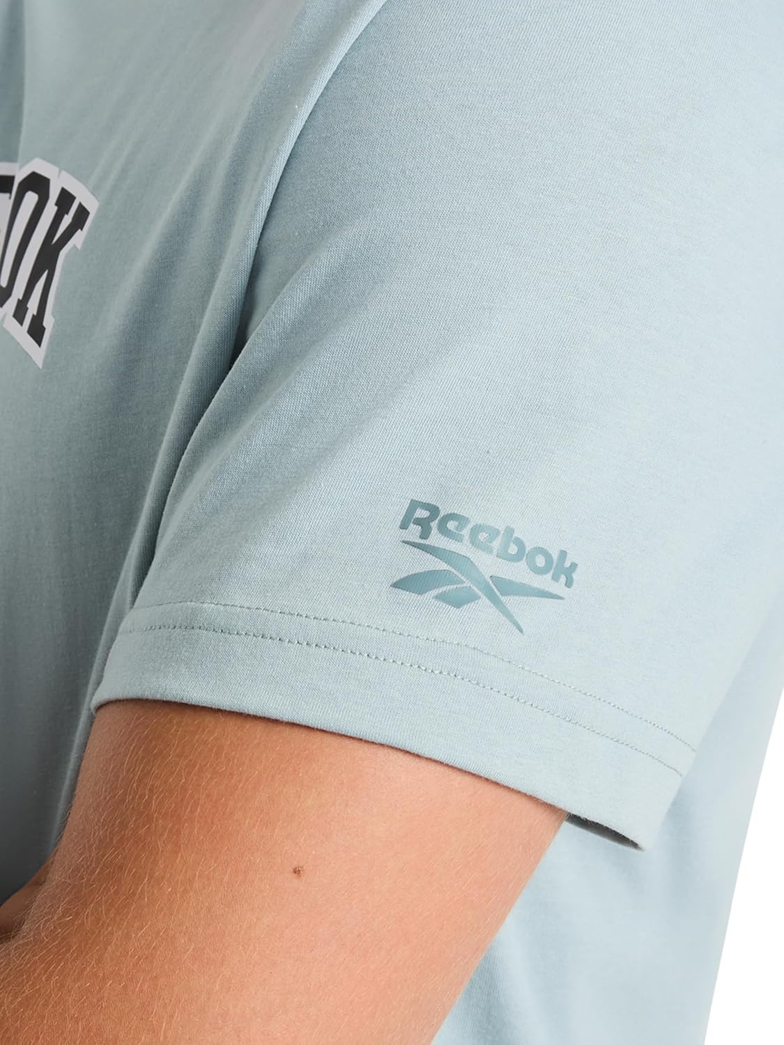 image:imageReebok Mens Short Sleeve Graphic Crewneck TShirt Standard Fit Lightweight CottonPoly FabricSlate Graphic