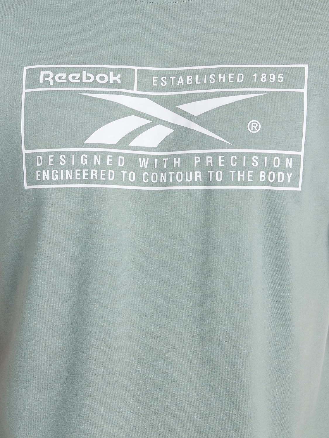 image:imageReebok Mens Short Sleeve Graphic Crewneck TShirt Standard Fit Lightweight CottonPoly FabricVintage Moss Locker