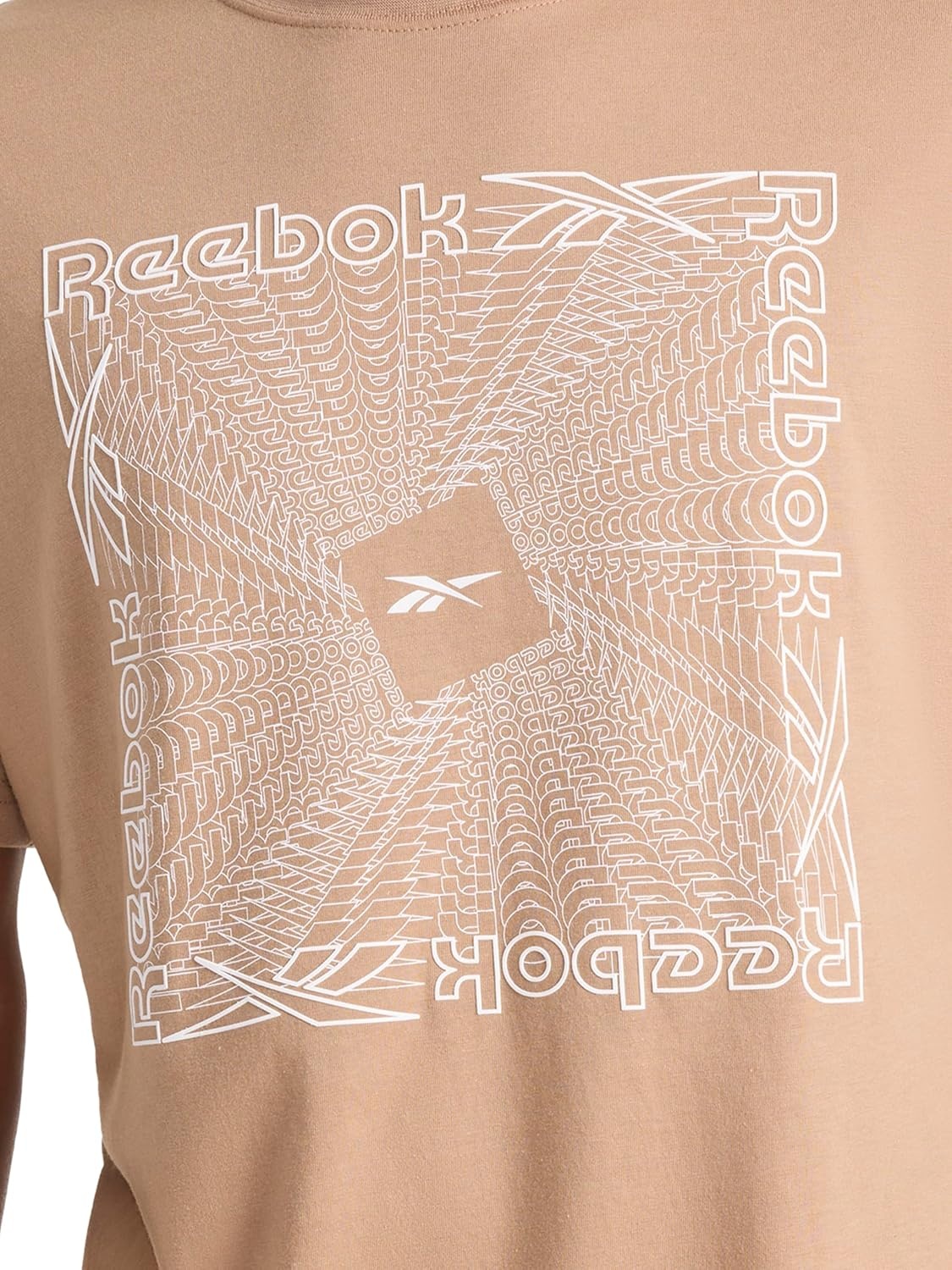 image:imageReebok Mens Short Sleeve Graphic Crewneck TShirt Standard Fit Lightweight CottonPoly FabricWoodsmoke Vortex