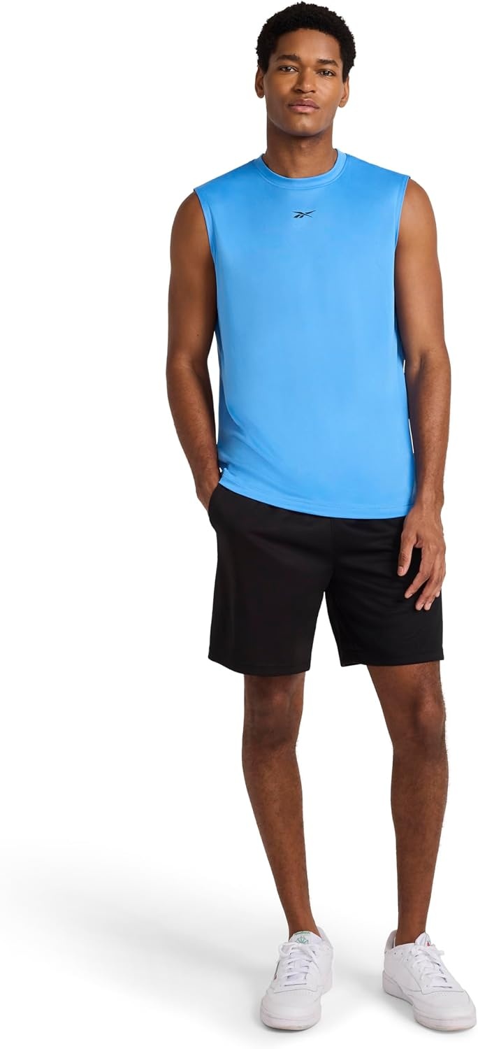 image:imageReebok Mens Sleeveless Muscle Tank SingletRecovery Blue Id Train
